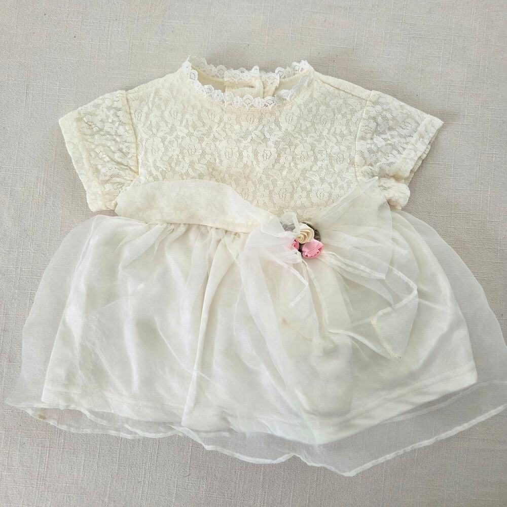 Vintage Cream Lace Dress 3 months